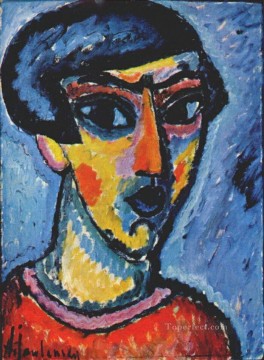 青い頭 1912 アレクセイ・フォン・ヤウレンスキー 表現主義 Oil Paintings